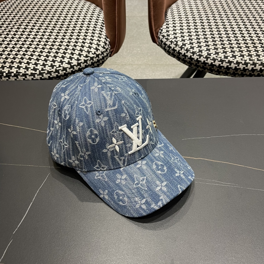  lv路易威登2025新款高端潮牌春夏新款四季百搭男女个性时尚铁环显脸小鸭舌帽棒球帽子