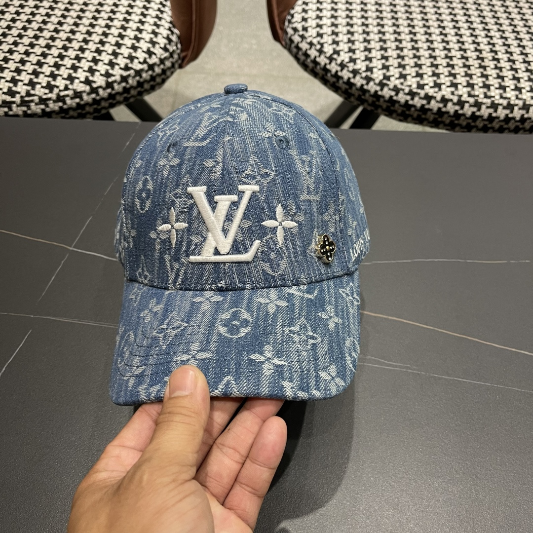  lv路易威登2025新款高端潮牌春夏新款四季百搭男女个性时尚铁环显脸小鸭舌帽棒球帽子