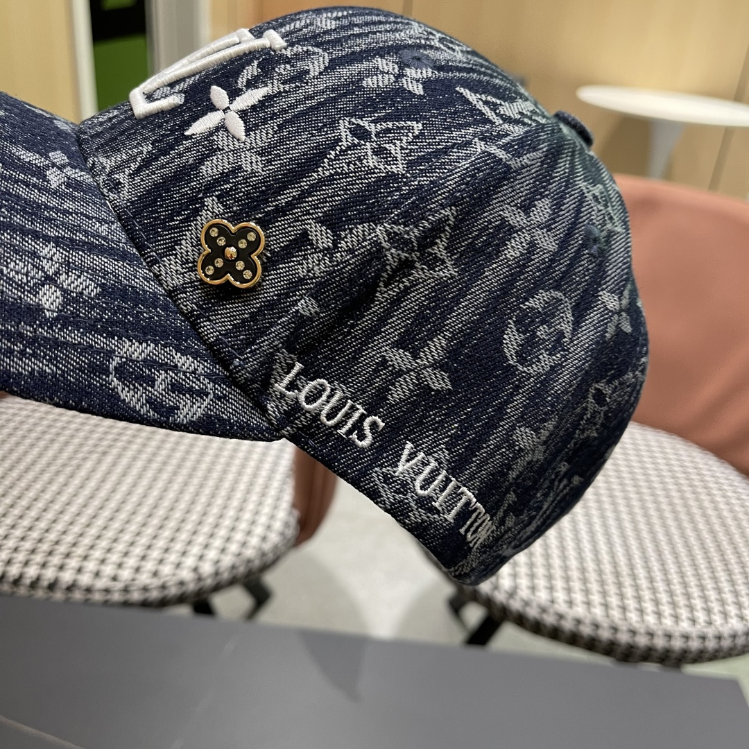  lv路易威登2025新款高端潮牌春夏新款四季百搭男女个性时尚铁环显脸小鸭舌帽棒球帽子