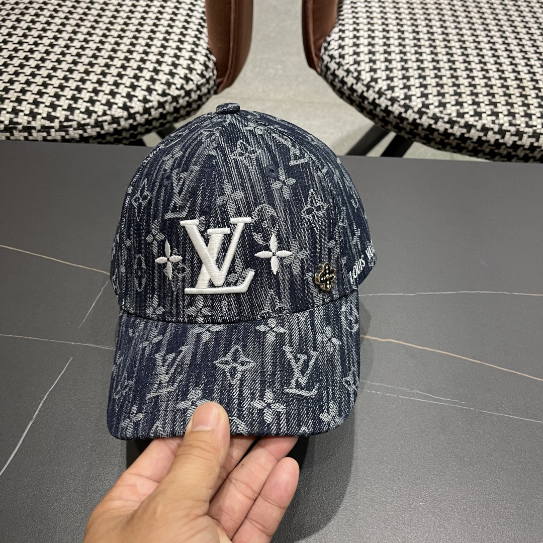  lv路易威登2025新款高端潮牌春夏新款四季百搭男女个性时尚铁环显脸小鸭舌帽棒球帽子