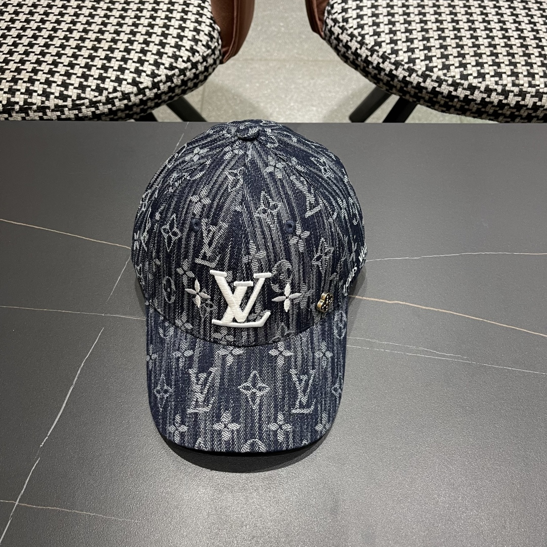  lv路易威登2025新款高端潮牌春夏新款四季百搭男女个性时尚铁环显脸小鸭舌帽棒球帽子