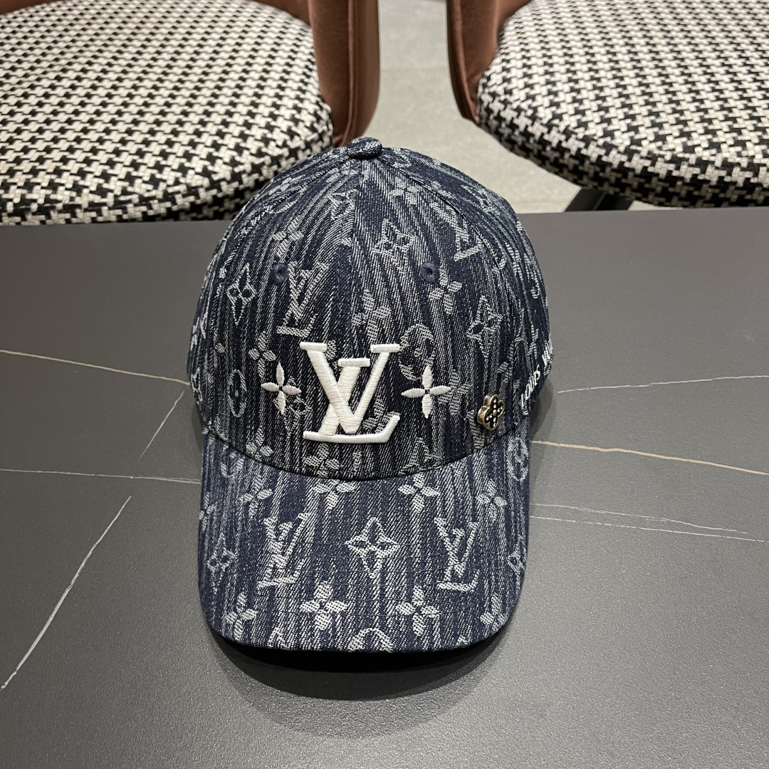  lv路易威登2025新款高端潮牌春夏新款四季百搭男女个性时尚铁环显脸小鸭舌帽棒球帽子