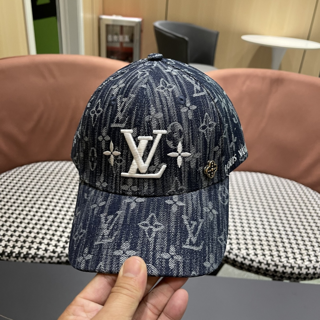  lv路易威登2025新款高端潮牌春夏新款四季百搭男女个性时尚铁环显脸小鸭舌帽棒球帽子