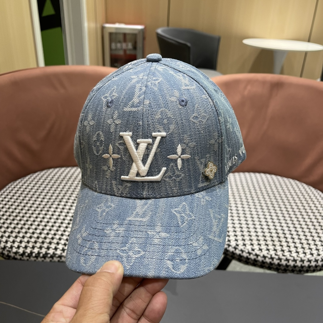  lv路易威登2025新款高端潮牌春夏新款四季百搭男女个性时尚铁环显脸小鸭舌帽棒球帽子