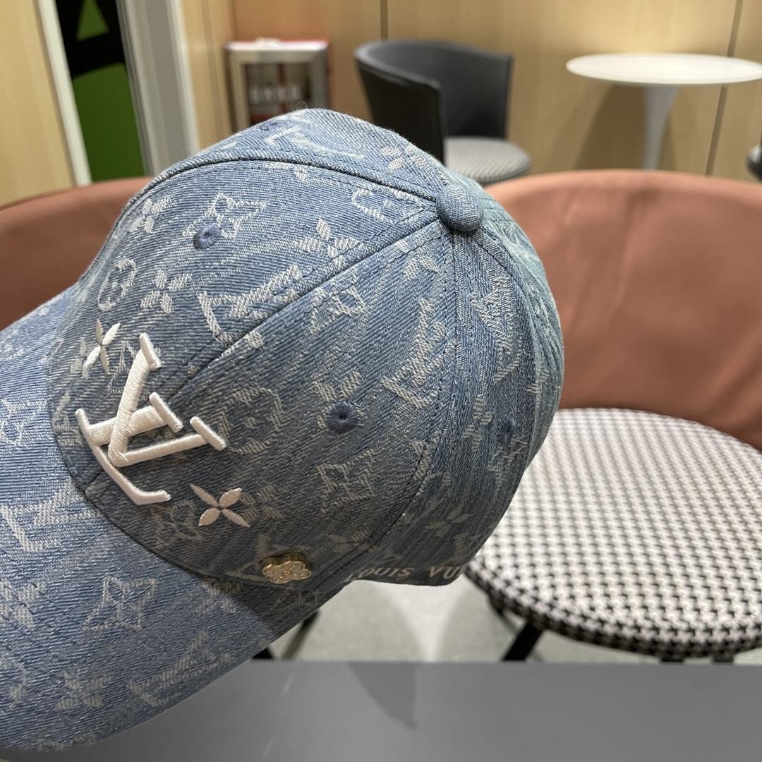  lv路易威登2025新款高端潮牌春夏新款四季百搭男女个性时尚铁环显脸小鸭舌帽棒球帽子