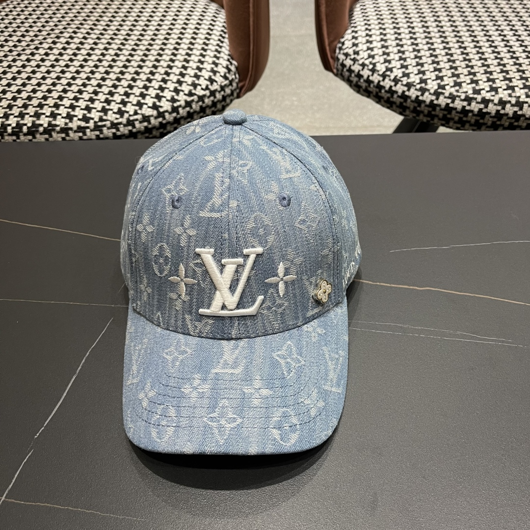  lv路易威登2025新款高端潮牌春夏新款四季百搭男女个性时尚铁环显脸小鸭舌帽棒球帽子