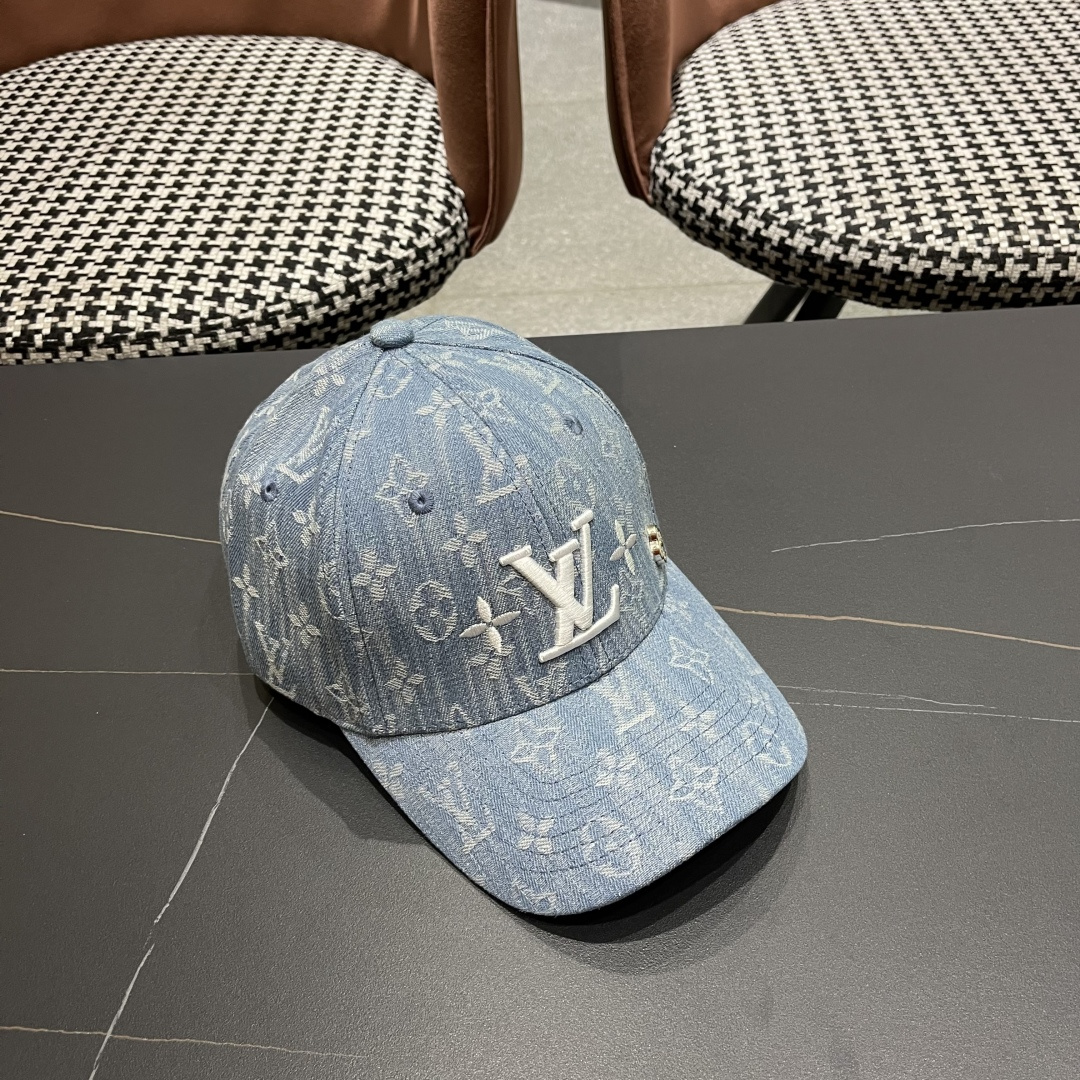  lv路易威登2025新款高端潮牌春夏新款四季百搭男女个性时尚铁环显脸小鸭舌帽棒球帽子
