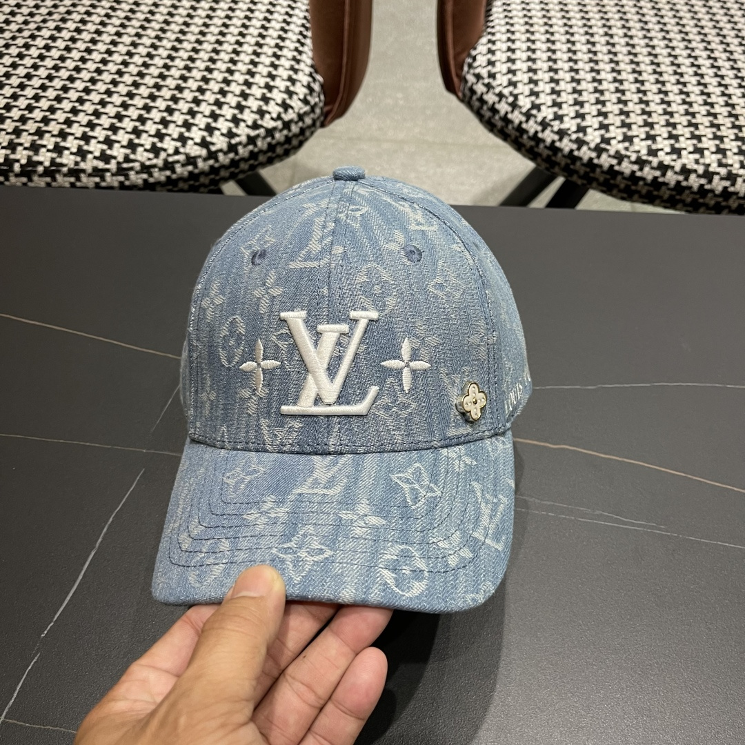  lv路易威登2025新款高端潮牌春夏新款四季百搭男女个性时尚铁环显脸小鸭舌帽棒球帽子