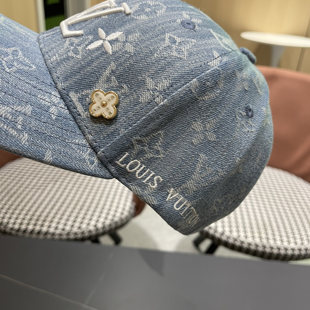  lv路易威登2025新款高端潮牌春夏新款四季百搭男女个性时尚铁环显脸小鸭舌帽棒球帽子
