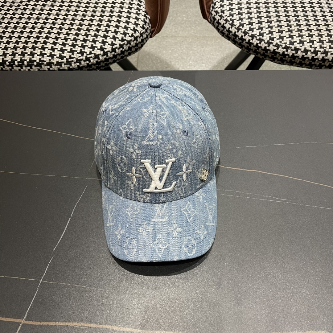  lv路易威登2025新款高端潮牌春夏新款四季百搭男女个性时尚铁环显脸小鸭舌帽棒球帽子