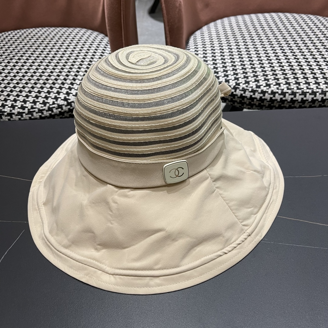 【CHANEL香奈儿】2025新款帽子女夏大帽檐遮阳帽户外可折叠太阳帽时尚防
晒沙滩帽透气凉帽潮