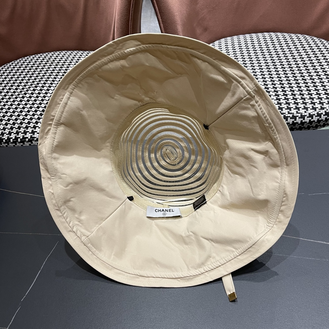  【CHANEL香奈儿】2025新款帽子女夏大帽檐遮阳帽户外可折叠太阳帽时尚防
晒沙滩帽透气凉帽潮