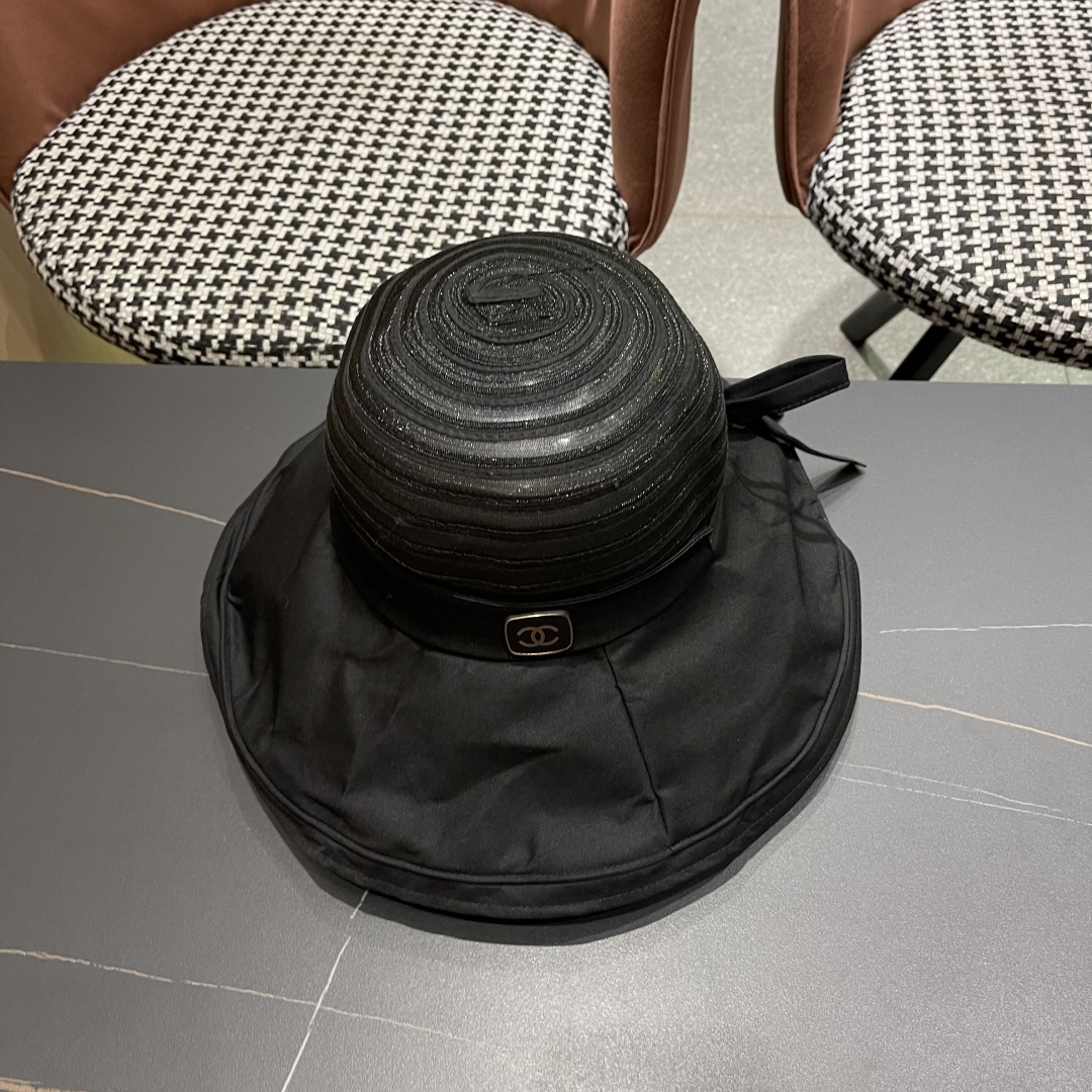  【CHANEL香奈儿】2025新款帽子女夏大帽檐遮阳帽户外可折叠太阳帽时尚防
晒沙滩帽透气凉帽潮