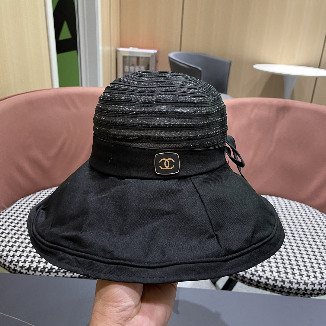  【CHANEL香奈儿】2025新款帽子女夏大帽檐遮阳帽户外可折叠太阳帽时尚防
晒沙滩帽透气凉帽潮