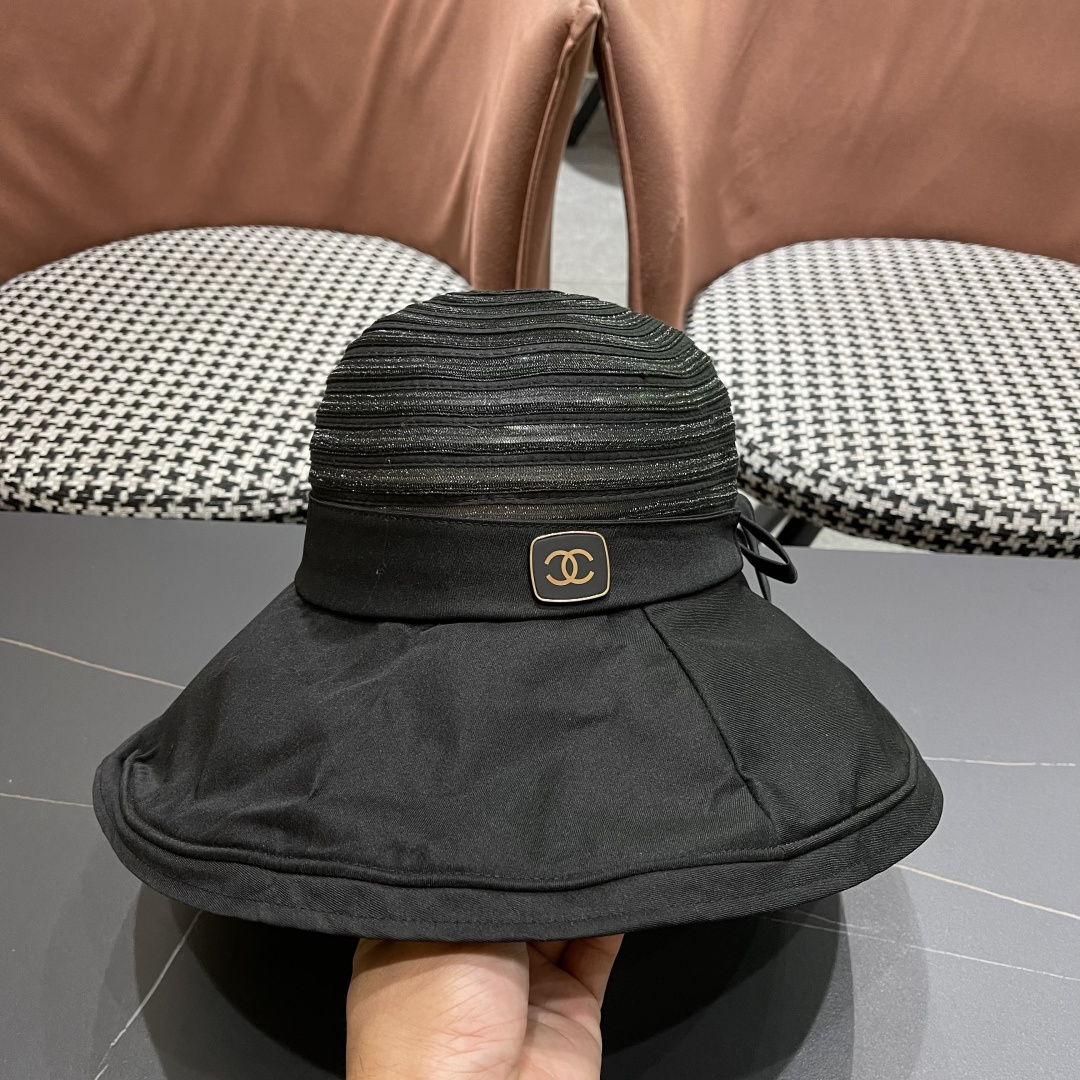  【CHANEL香奈儿】2025新款帽子女夏大帽檐遮阳帽户外可折叠太阳帽时尚防
晒沙滩帽透气凉帽潮