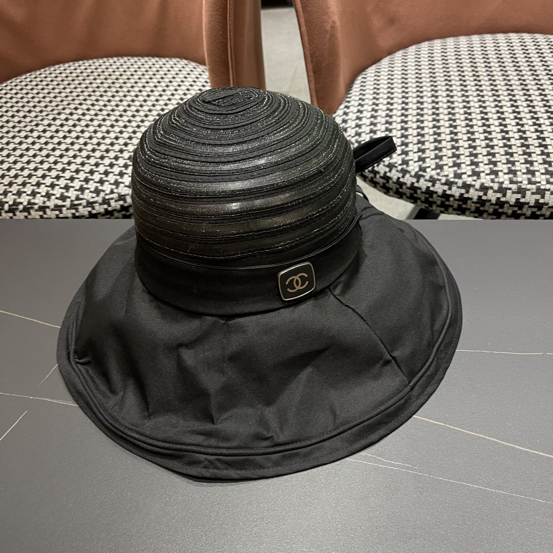  【CHANEL香奈儿】2025新款帽子女夏大帽檐遮阳帽户外可折叠太阳帽时尚防
晒沙滩帽透气凉帽潮