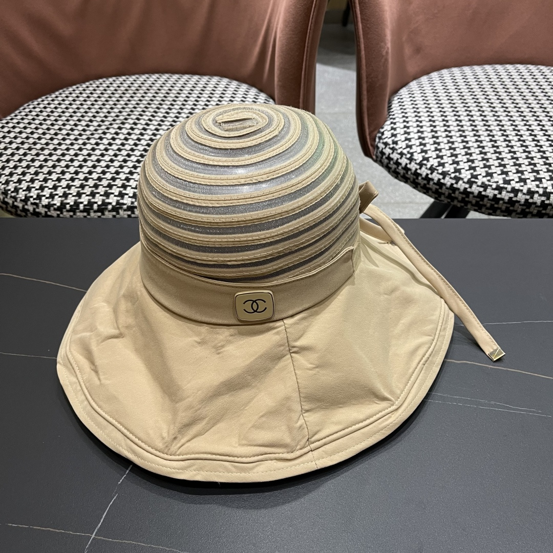  【CHANEL香奈儿】2025新款帽子女夏大帽檐遮阳帽户外可折叠太阳帽时尚防
晒沙滩帽透气凉帽潮