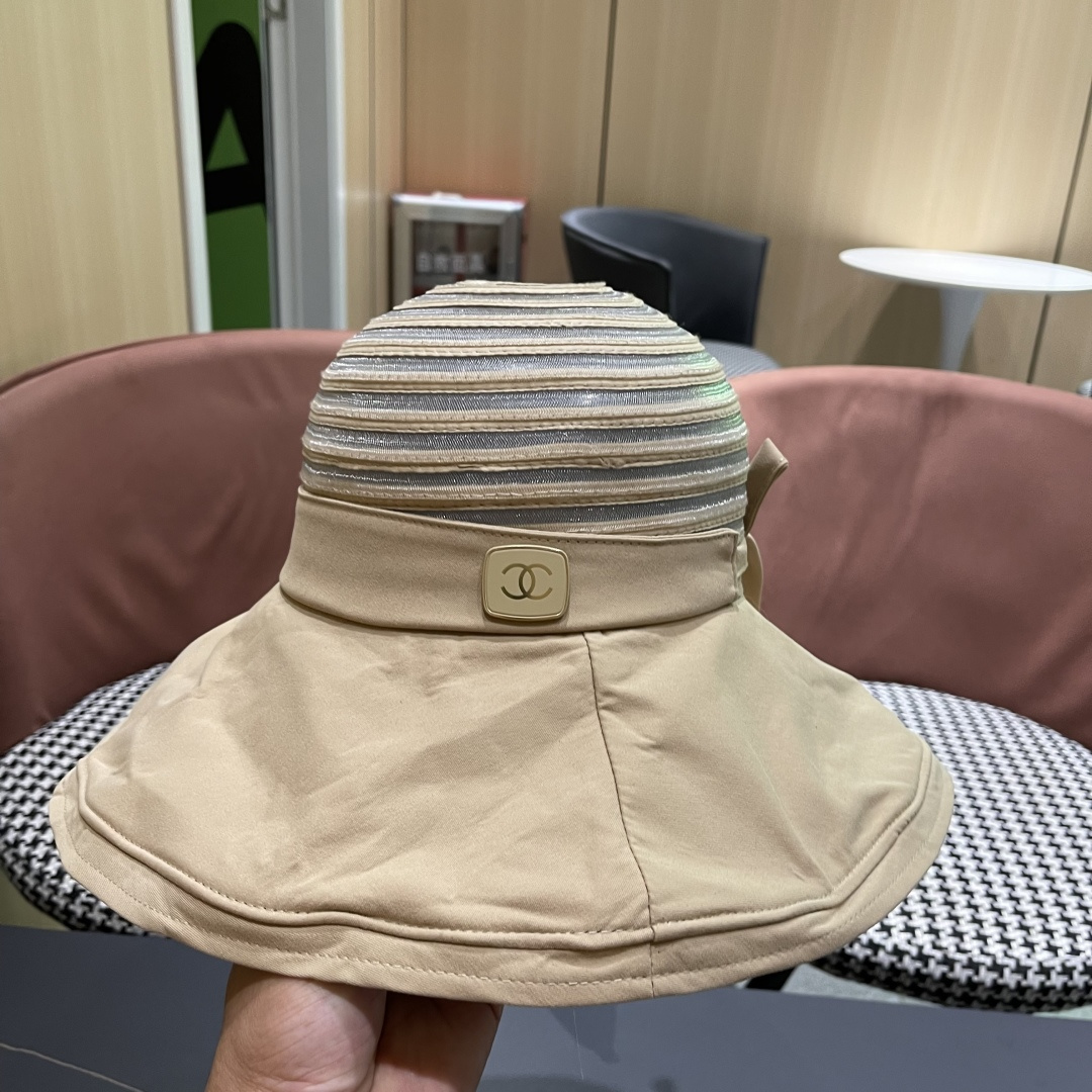  【CHANEL香奈儿】2025新款帽子女夏大帽檐遮阳帽户外可折叠太阳帽时尚防
晒沙滩帽透气凉帽潮