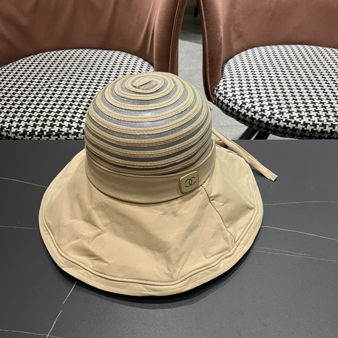  【CHANEL香奈儿】2025新款帽子女夏大帽檐遮阳帽户外可折叠太阳帽时尚防
晒沙滩帽透气凉帽潮