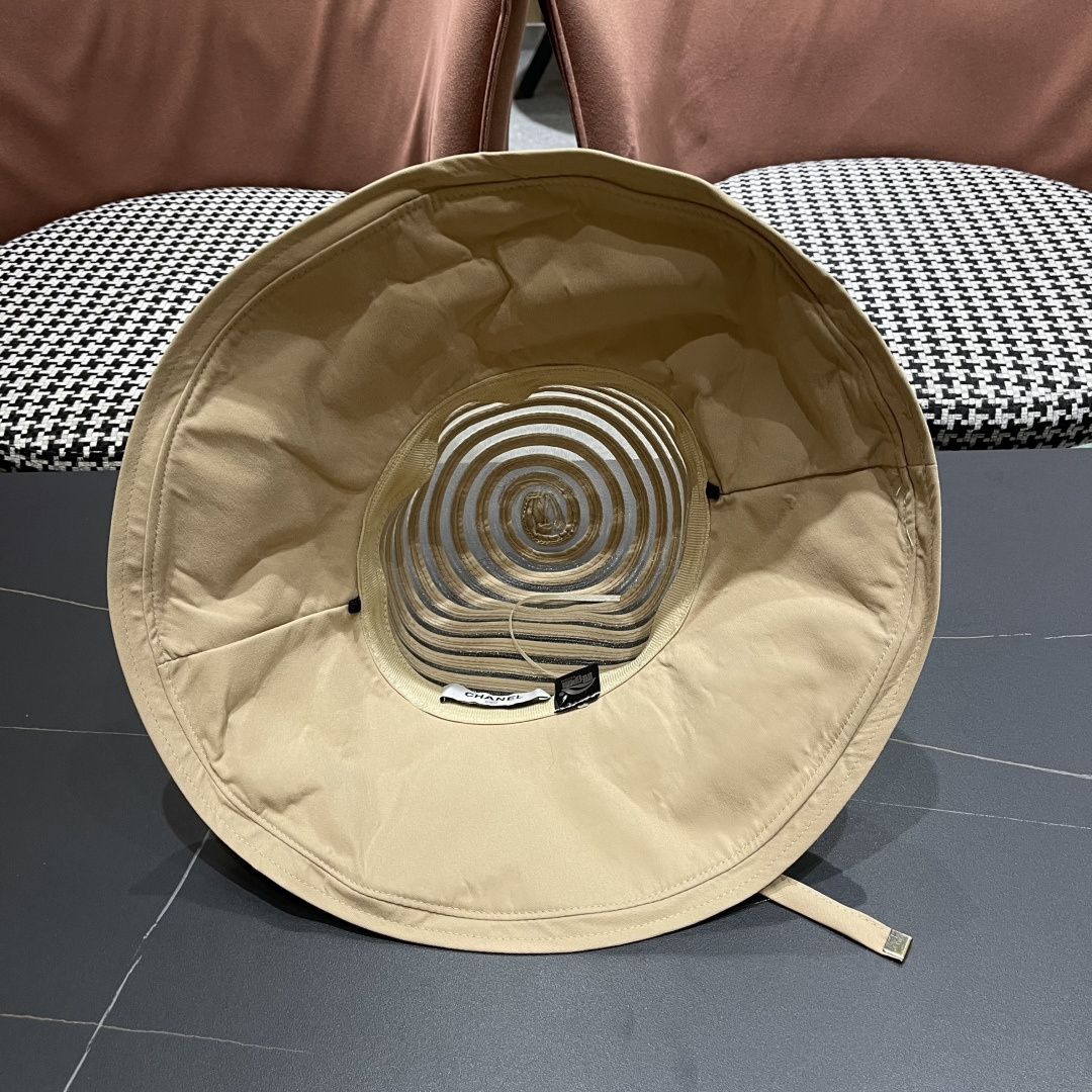  【CHANEL香奈儿】2025新款帽子女夏大帽檐遮阳帽户外可折叠太阳帽时尚防
晒沙滩帽透气凉帽潮