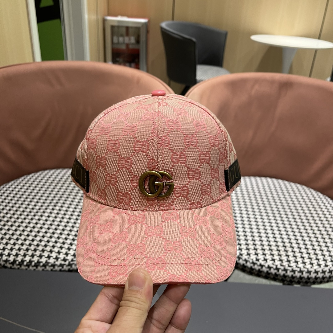  Gucci(古奇)新款原单棒球帽， 金属小双G，专柜最新款，11开模订制，正版开模五金，原版帆布料+头