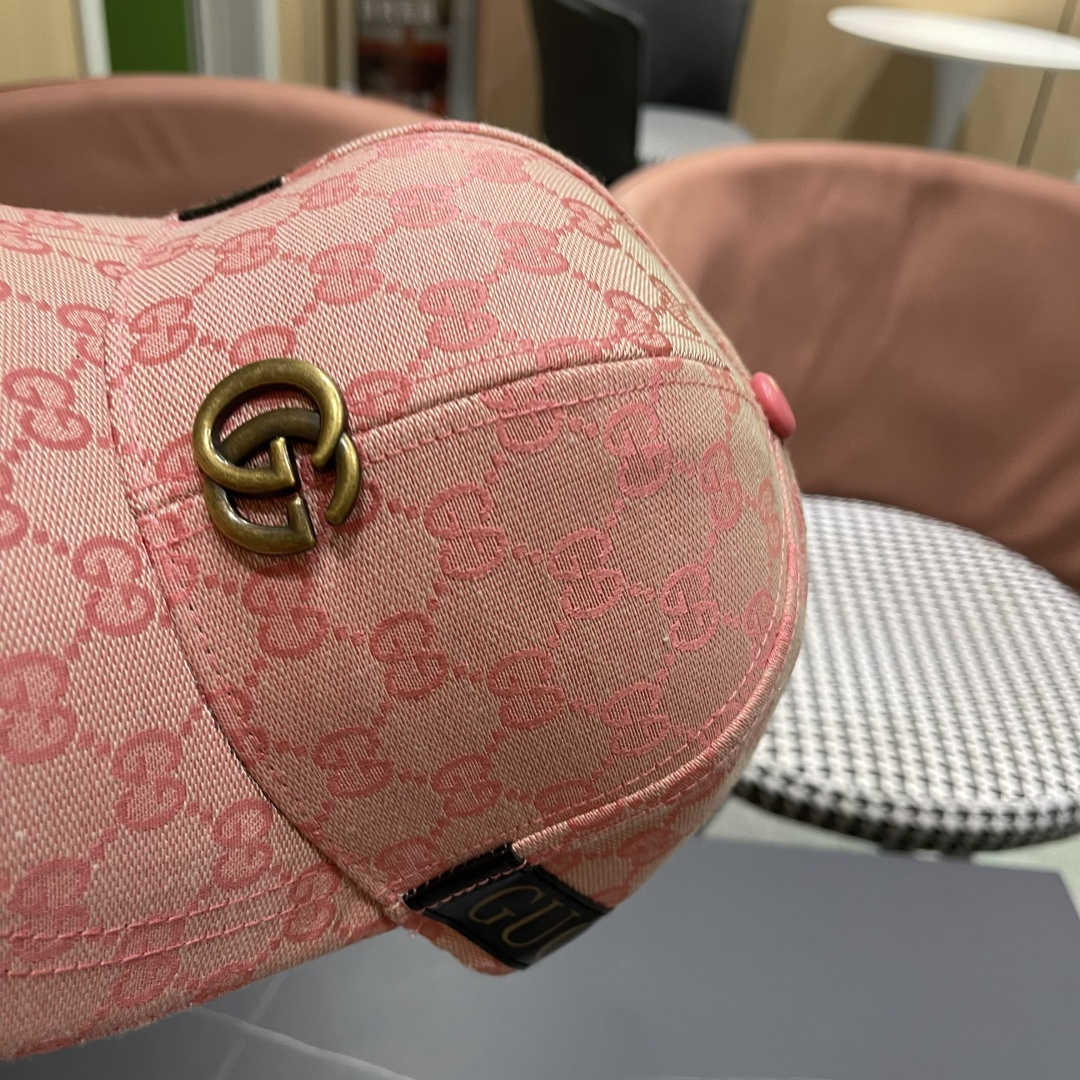  Gucci(古奇)新款原单棒球帽， 金属小双G，专柜最新款，11开模订制，正版开模五金，原版帆布料+头