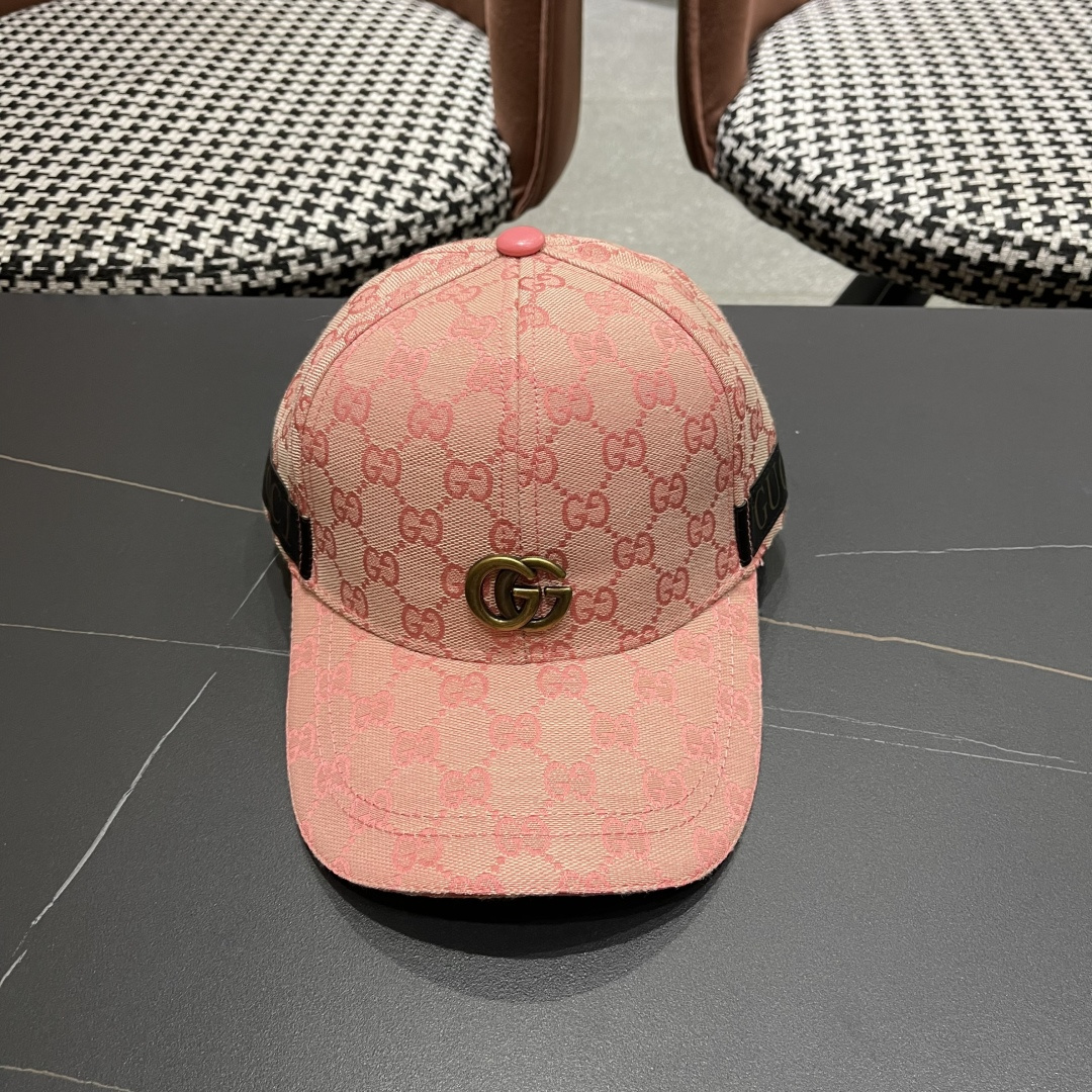  Gucci(古奇)新款原单棒球帽， 金属小双G，专柜最新款，11开模订制，正版开模五金，原版帆布料+头