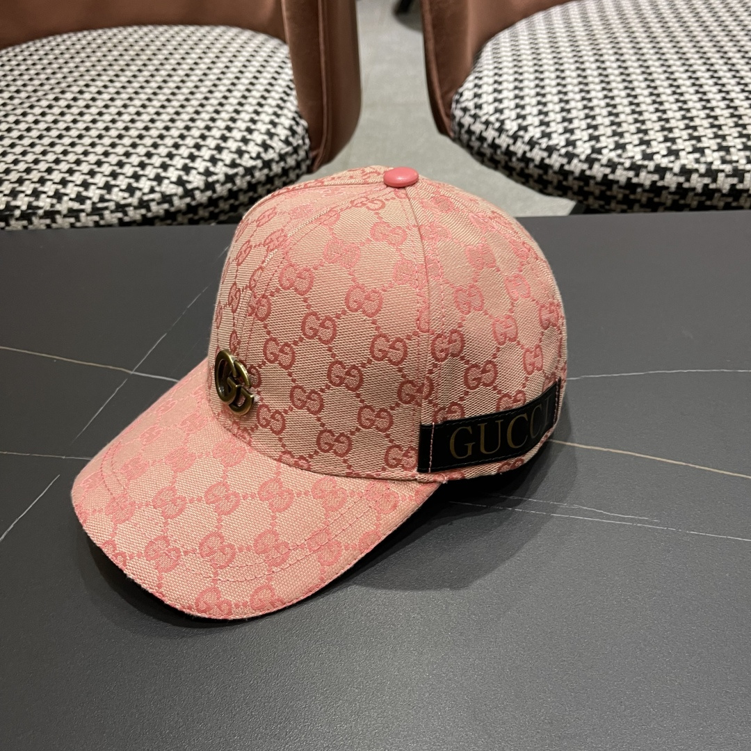  Gucci(古奇)新款原单棒球帽， 金属小双G，专柜最新款，11开模订制，正版开模五金，原版帆布料+头