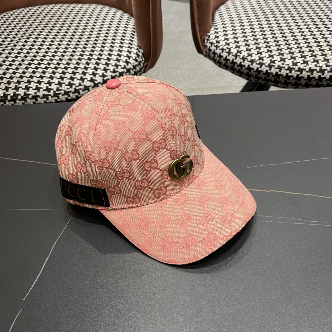  Gucci(古奇)新款原单棒球帽， 金属小双G，专柜最新款，11开模订制，正版开模五金，原版帆布料+头