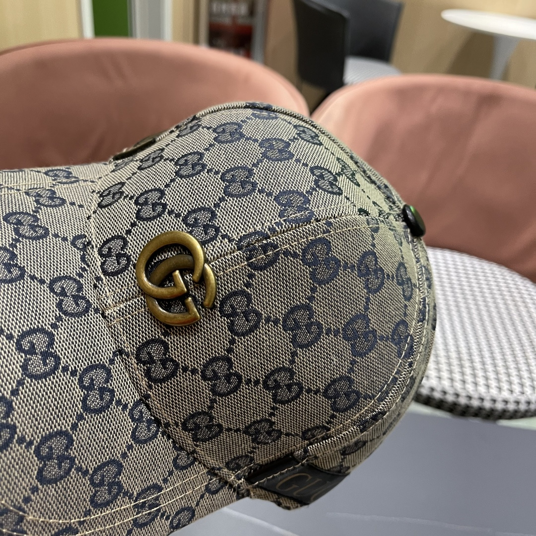  Gucci(古奇)新款原单棒球帽， 金属小双G，专柜最新款，11开模订制，正版开模五金，原版帆布料+头