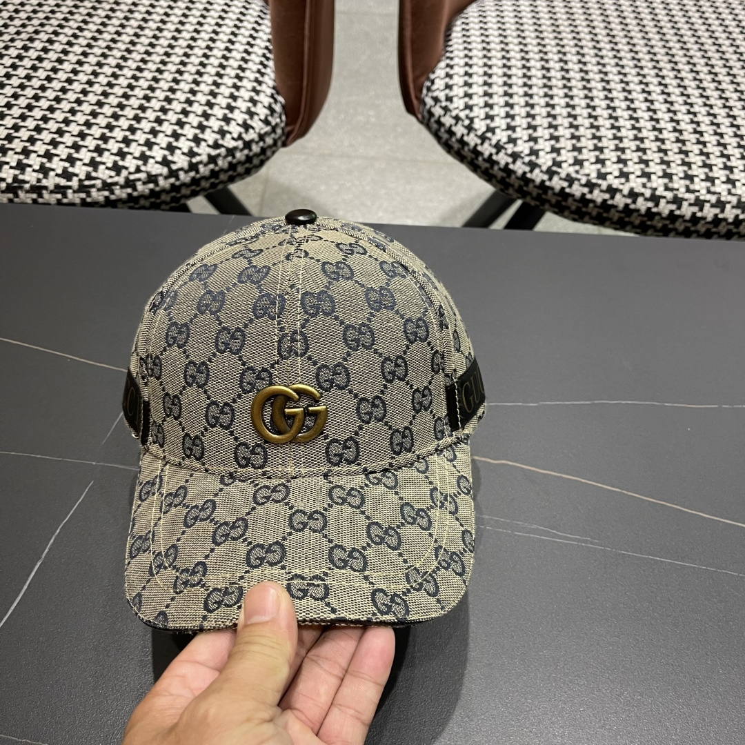  Gucci(古奇)新款原单棒球帽， 金属小双G，专柜最新款，11开模订制，正版开模五金，原版帆布料+头