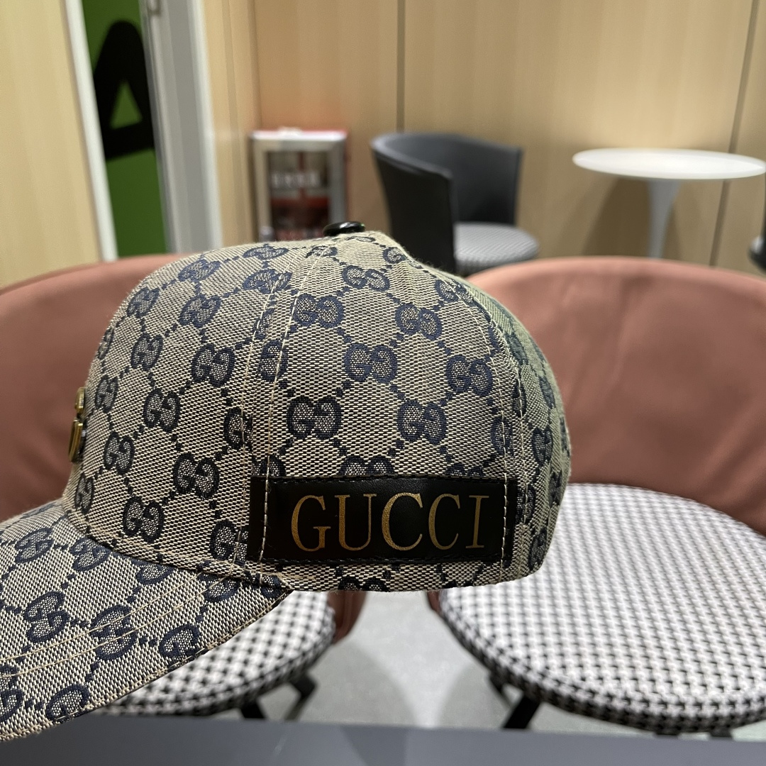  Gucci(古奇)新款原单棒球帽， 金属小双G，专柜最新款，11开模订制，正版开模五金，原版帆布料+头