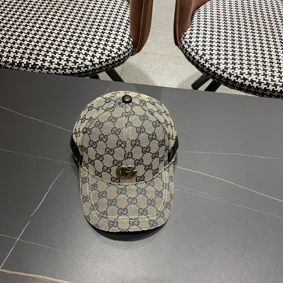 Gucci(古奇)新款原单棒球帽， 金属小双G，专柜最新款，11开模订制，正版开模五金，原版帆布料+头