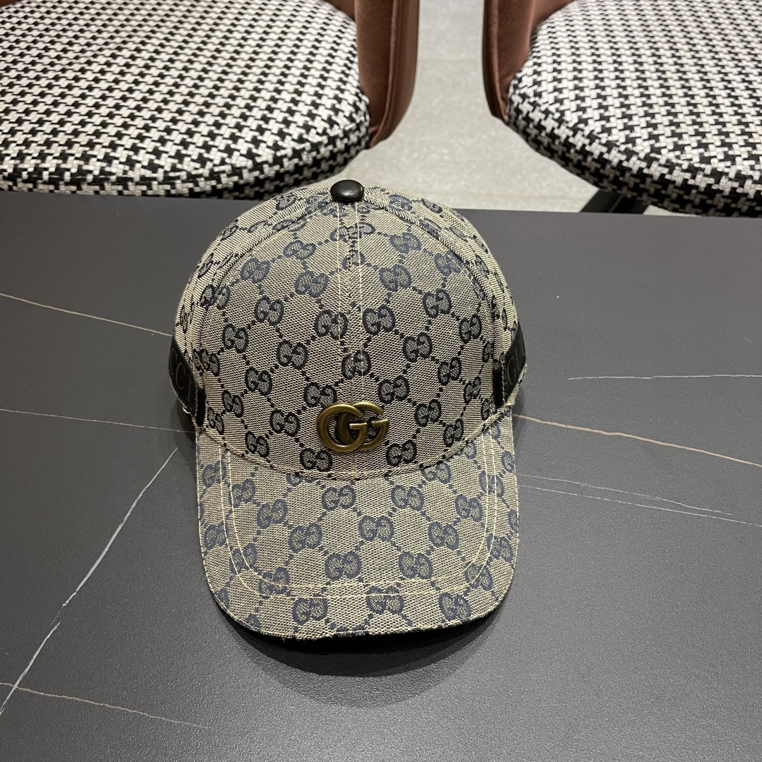  Gucci(古奇)新款原单棒球帽， 金属小双G，专柜最新款，11开模订制，正版开模五金，原版帆布料+头