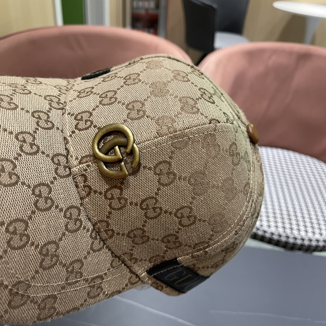  Gucci(古奇)新款原单棒球帽， 金属小双G，专柜最新款，11开模订制，正版开模五金，原版帆布料+头