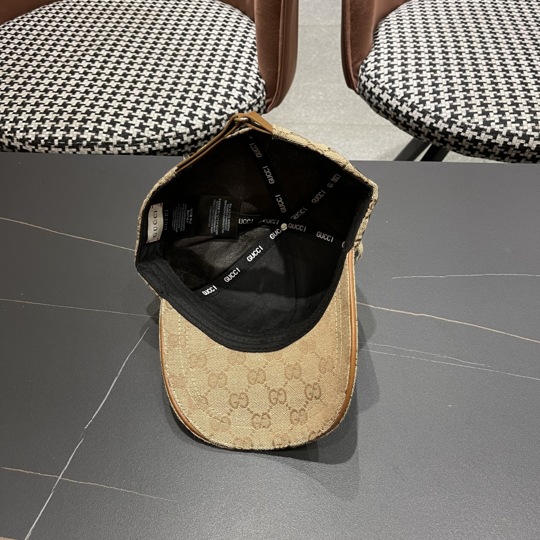  Gucci(古奇)新款原单棒球帽， 金属小双G，专柜最新款，11开模订制，正版开模五金，原版帆布料+头
