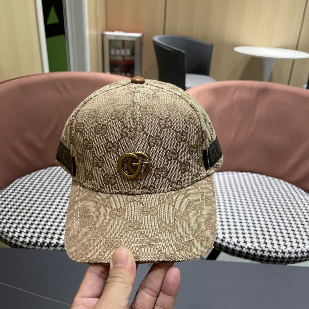  Gucci(古奇)新款原单棒球帽， 金属小双G，专柜最新款，11开模订制，正版开模五金，原版帆布料+头