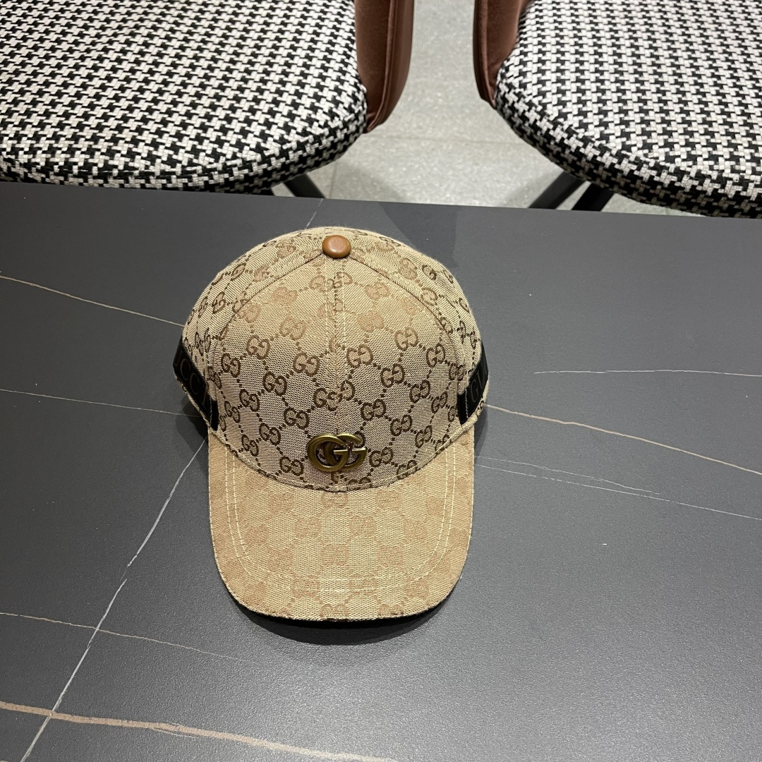  Gucci(古奇)新款原单棒球帽， 金属小双G，专柜最新款，11开模订制，正版开模五金，原版帆布料+头