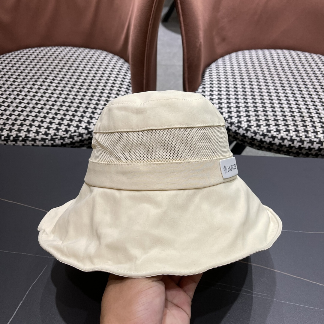  Moncler蒙口 日系网纱防晒渔夫帽显脸小2025夏季新款
户外出游遮阳帽大檐太阳帽