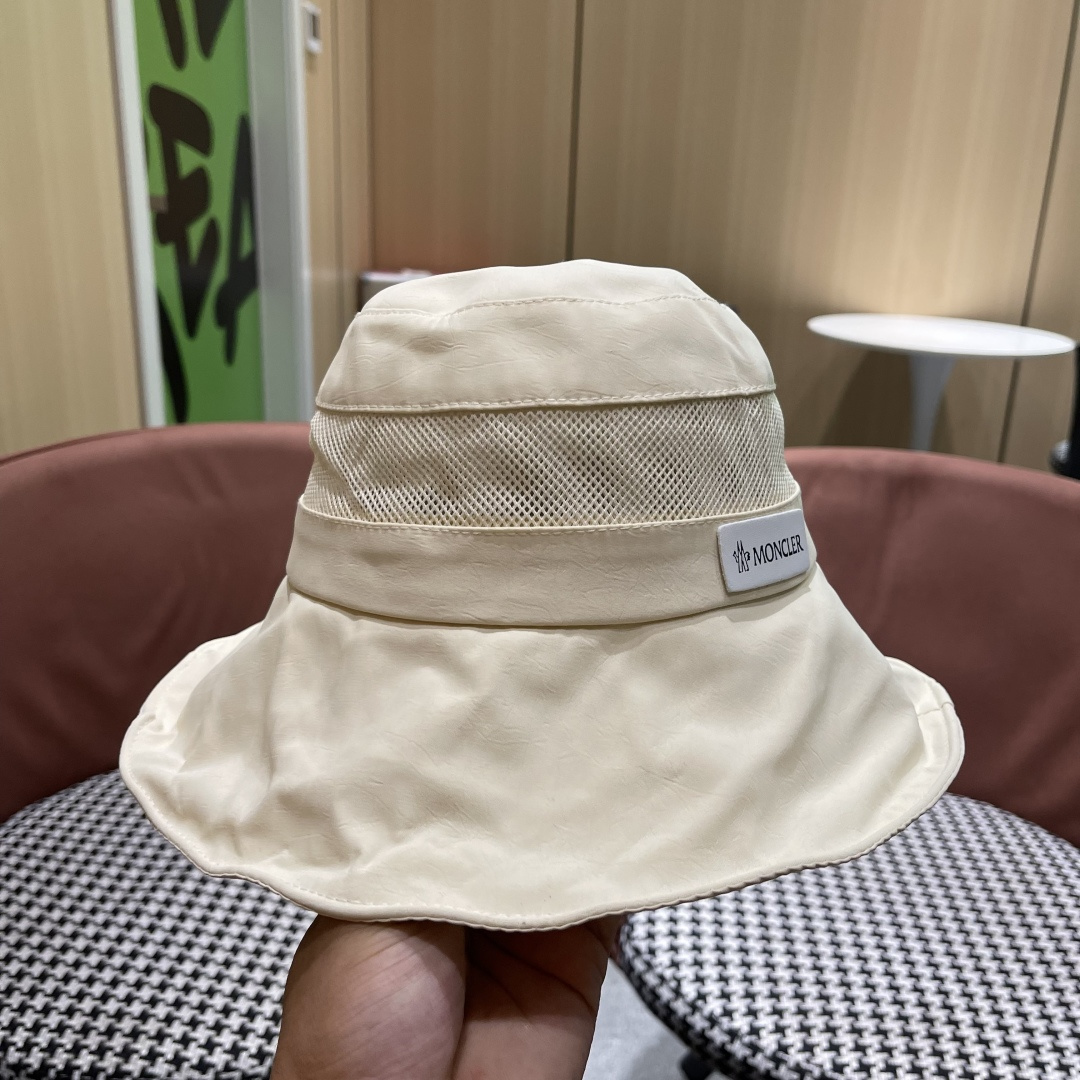  Moncler蒙口 日系网纱防晒渔夫帽显脸小2025夏季新款
户外出游遮阳帽大檐太阳帽