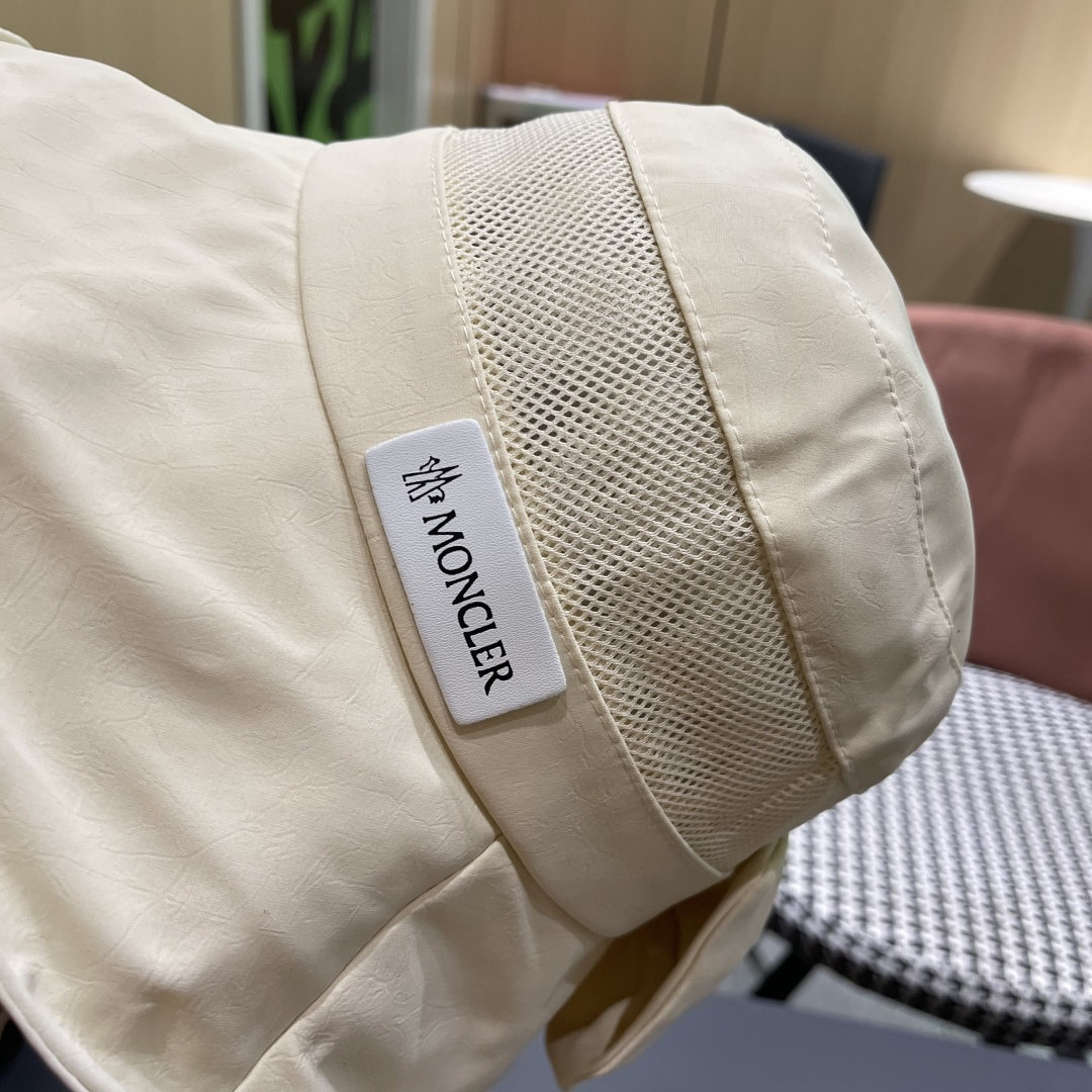  Moncler蒙口 日系网纱防晒渔夫帽显脸小2025夏季新款
户外出游遮阳帽大檐太阳帽