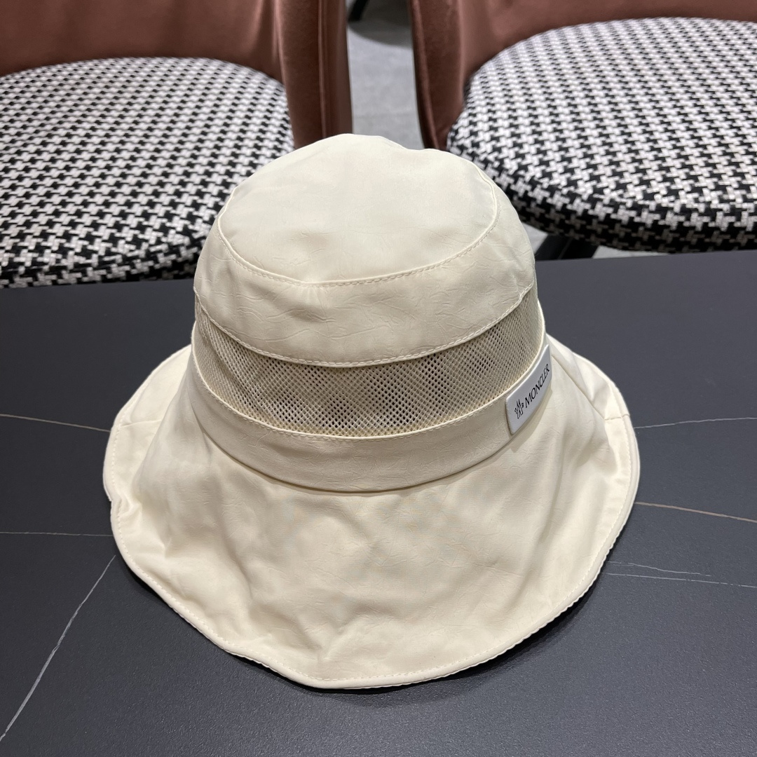  Moncler蒙口 日系网纱防晒渔夫帽显脸小2025夏季新款
户外出游遮阳帽大檐太阳帽