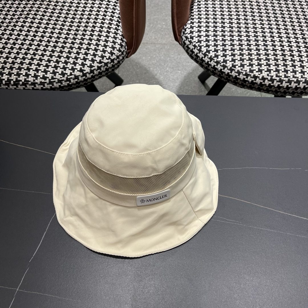  Moncler蒙口 日系网纱防晒渔夫帽显脸小2025夏季新款
户外出游遮阳帽大檐太阳帽