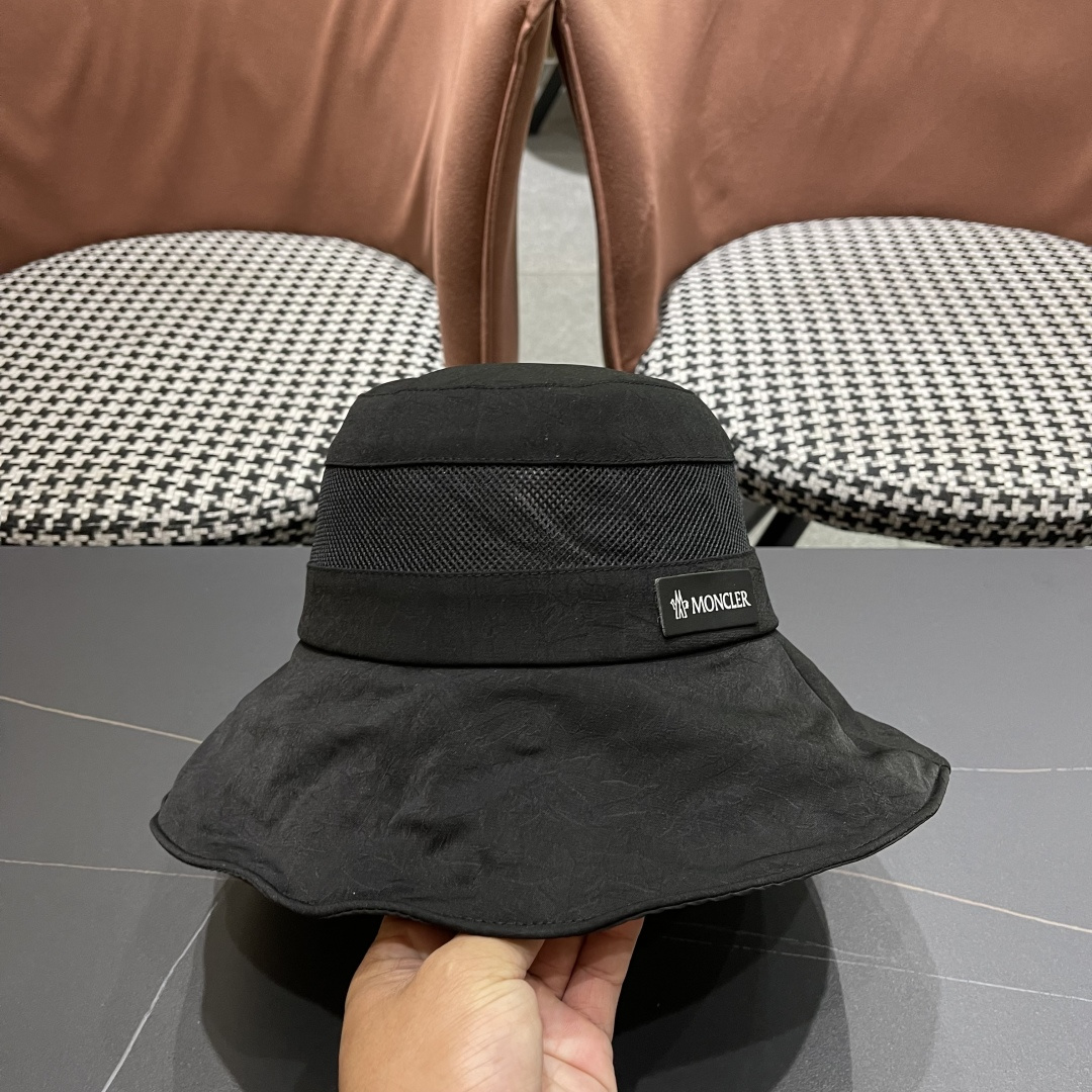  Moncler蒙口 日系网纱防晒渔夫帽显脸小2025夏季新款
户外出游遮阳帽大檐太阳帽