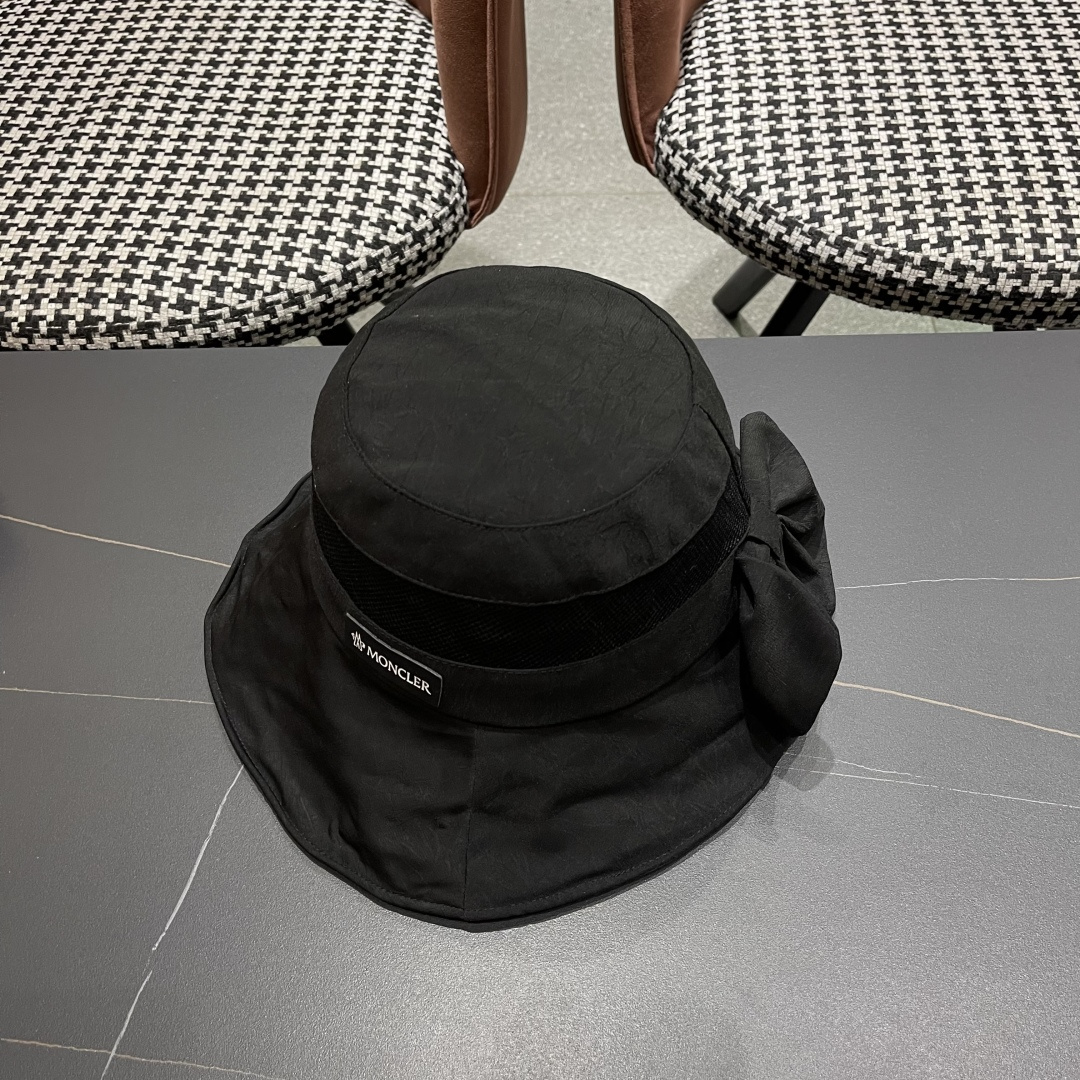  Moncler蒙口 日系网纱防晒渔夫帽显脸小2025夏季新款
户外出游遮阳帽大檐太阳帽
