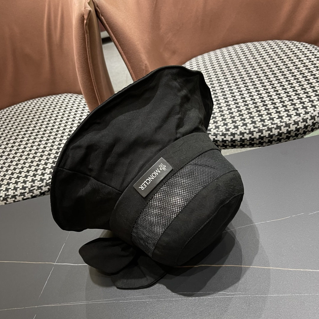  Moncler蒙口 日系网纱防晒渔夫帽显脸小2025夏季新款
户外出游遮阳帽大檐太阳帽