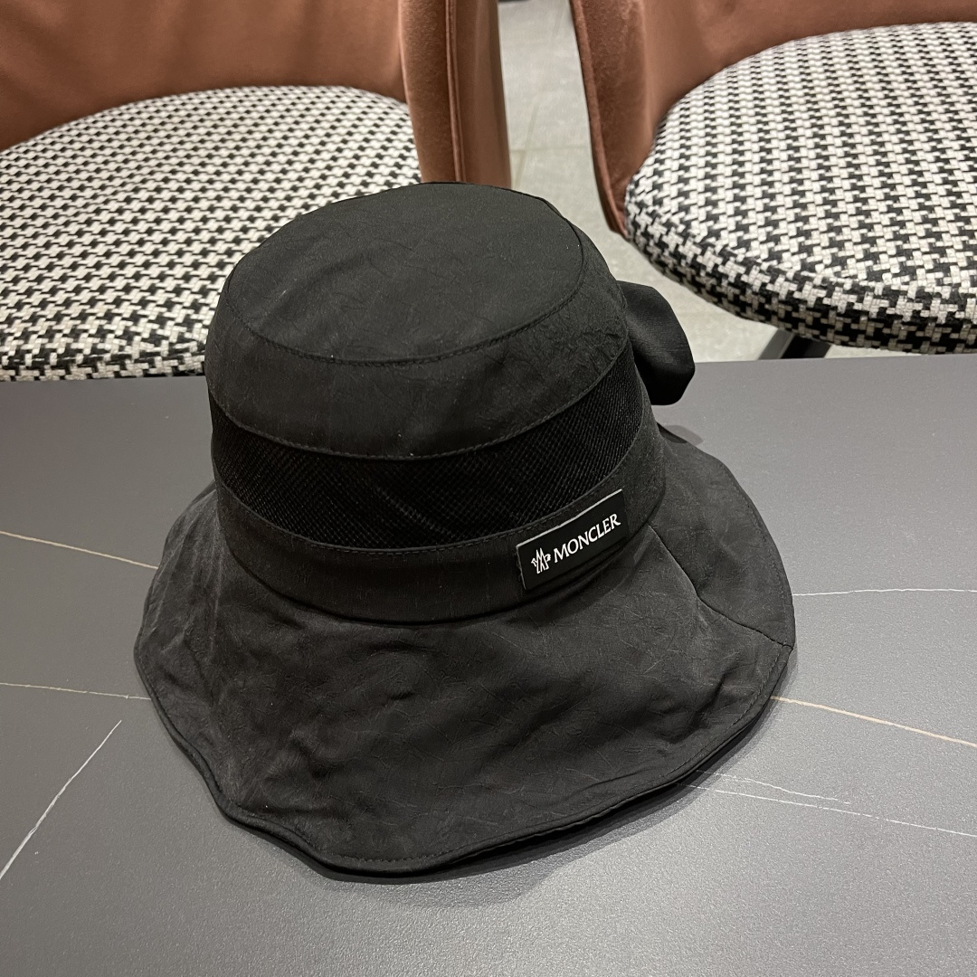  Moncler蒙口 日系网纱防晒渔夫帽显脸小2025夏季新款
户外出游遮阳帽大檐太阳帽