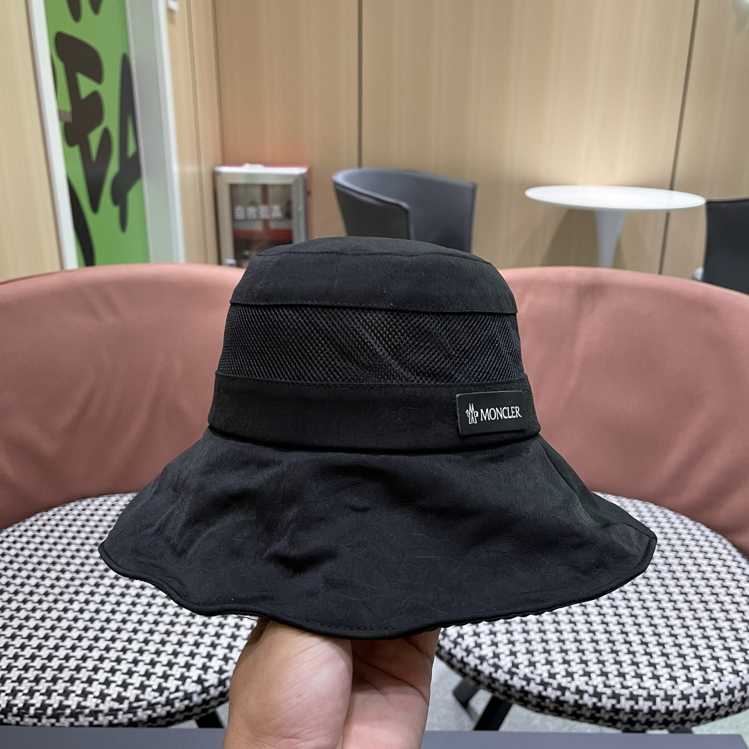  Moncler蒙口 日系网纱防晒渔夫帽显脸小2025夏季新款
户外出游遮阳帽大檐太阳帽