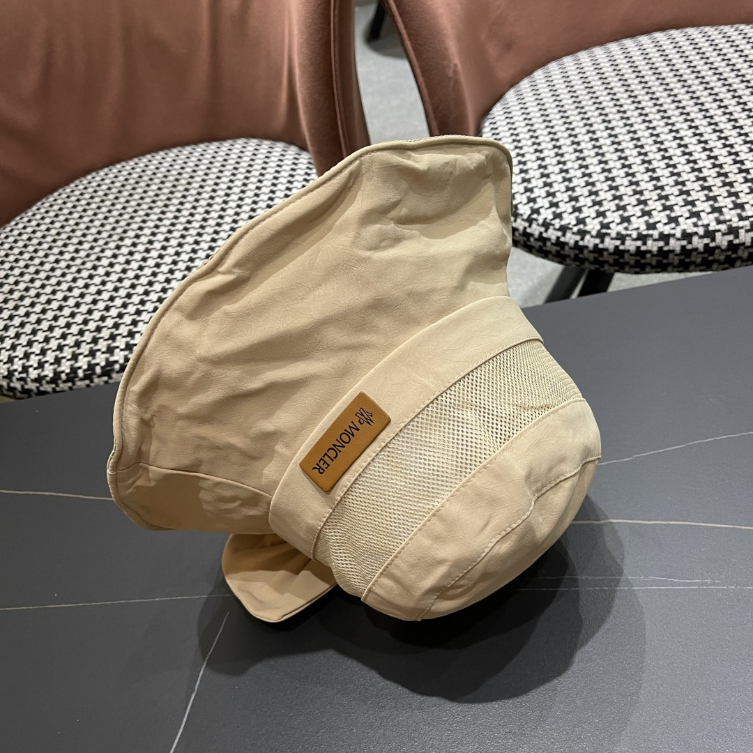  Moncler蒙口 日系网纱防晒渔夫帽显脸小2025夏季新款
户外出游遮阳帽大檐太阳帽