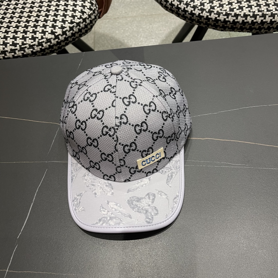 Gucci Monogram Baseball Cap Adjustable Unisex Design, Gray
